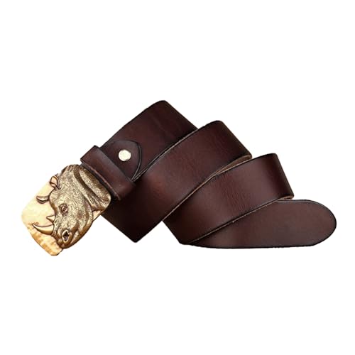 Western Genuine Leather Belts for Men Women Engraved Buckle Cowboy Cowgirl Belt for Jeans Country Belt