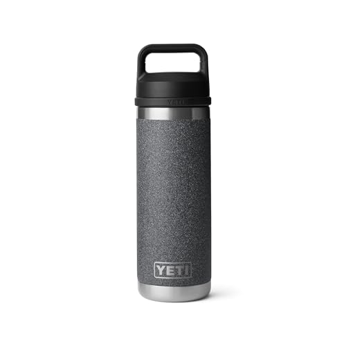 Image of YETI Rambler 18 oz Bottle, Leakproof, Vacuum Insulated, Stainless Steel with Chug Cap, Black Stone