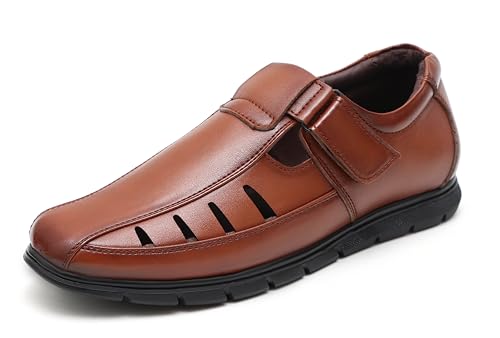 Image of BRUTE Faux Leather Sandals for Men | Fisherman Sandals | Closed Ethnic Sandals