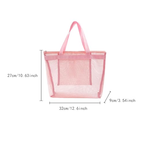 Mesh Portable for Women with Zipper Storage Bag for Bath Shopping Swim3