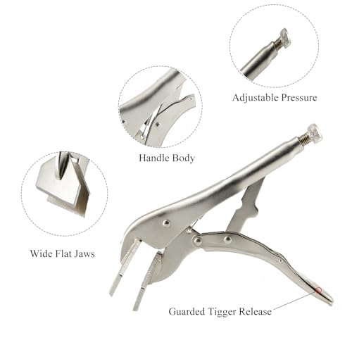 10 Inch Sheet Metal Clamps Welding Locking Pliers Adjustable Opening High-carbon Steel Flat Nose Pliers Hand Tools