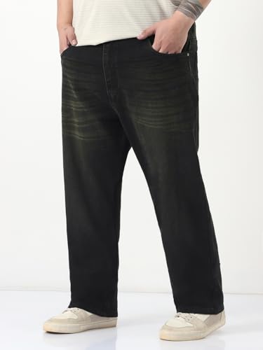 Image of Urbano Plus Men's Straight Fit Heavy Washed Jeans Stretchable