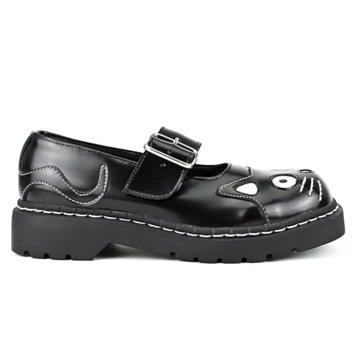 Zapatos góticos Mary Jane de piel con acabados premium y plataforma resistente
