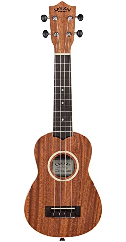 Lanikai LU21-S 4-String Ukulele, Soprano Ukulele, With Gig Bag - Natural