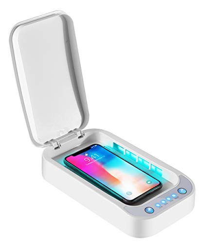 Meisohua UV Light Sanitizer Smartphone Box - Aromatherapy Function Ultraviolet Cell Phone Sterilizer Portable Disinfection Box for Toothbrush Jewelry Watches Glasses Makeup Tool - Blue