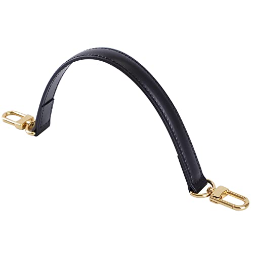 Image of Genuine Leather Plain Strap Replacement Top Handle Leather Strap for Handbag (Black, 26 in)