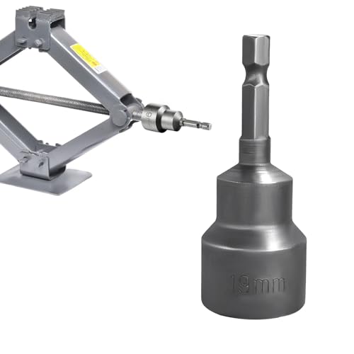Image of povtii Scissor Jack Socket, 3 /4 Inch or 19mm Magnetic Hex Socket Hex Drive Jack Drill Adapter, Compatible with 1 /4 Inch Diameter Hex Shank Tool for RV Jack, Car Accessories