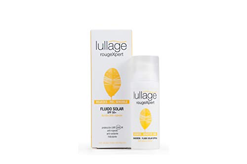 Lullage rougeXpert Filtro Solar Facial Anti-Rojeces Calma Irritaciones Ayuda a Cuidar las Pieles más Sensibles de los Efectos del Sol SPF 50+ | UVB | UVA | IR, 50 ml