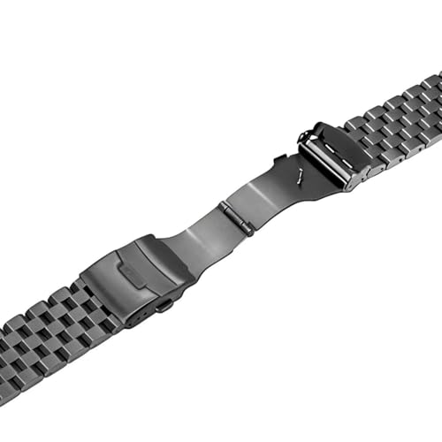 Image of Kai Tian Stainless Steel Watch Band 20 21 22 24 26 18mm for Men Women Solid Watch Bracelet Strap with Deployment Double Lock Black Silver Blue Grey Rose gold