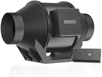 AC Infinity CLOUDLINE A4, Quiet 100mm Inline Duct Fan with Speed Controller, EC Motor - Ventilation Exhaust Fan for Heating Cooling Booster, Grow Tents, Hydroponics, 4-Inch