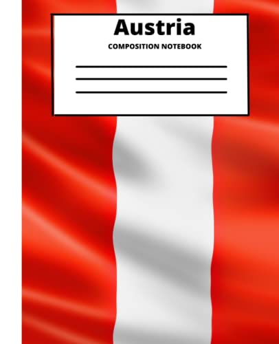 Self Expression "Austria" Composition Notebook: For School, Everyday, College, Teen, And Adult Fun Composition Notebooks, Comp Books, Wide Ruled Paper, 100 Sheets, 7.5 x 9.25 image 2