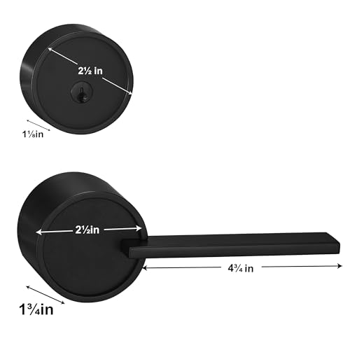 Berlin Modisch Zero Gravity Urban Series Entry Lever Door Handle Set and Single Cylinder Deadbolt Locking Lever HandleSet [Front Door or Office] Reversible Heavy Duty – Iron Black Finish by Berlin Modisch - Image 5