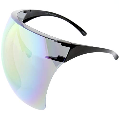 Image of zeroUV - Protective Face Shield Full Cover Visor Glasses /Sunglasses (Anti-Fog /Blue Light Filter) (Black /Pink Mirror)