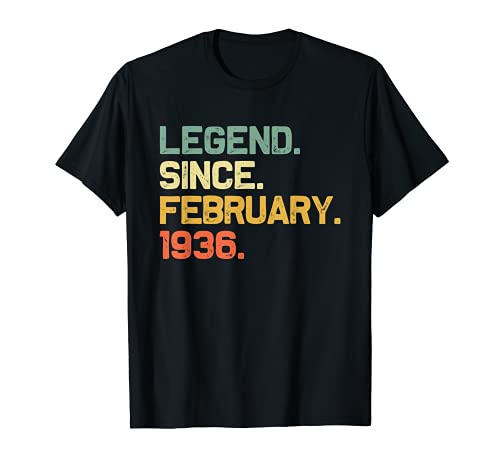 Leyenda desde febrero de 1936 85 cumpleaños regalo 85 años Camiseta