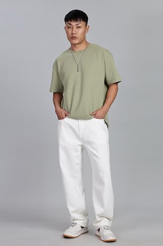 Image of INKD Men's Classic Relaxed Jeans - Mid-Rise | 100% Cotton | 5 Pocket Styling | Baggy Jeans for Man | Men's Bottomwear (Available in Plus Sizes)