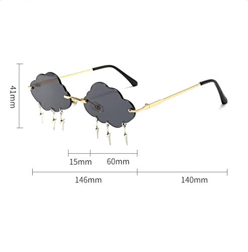ENTHYI Cloud lightning Sunglasses for Women/Men Rimless Wave Glasses Eyewear for Party Rimless Sun glasses4