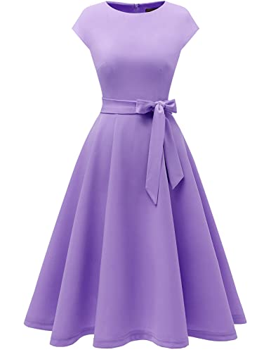 Women Casual Dresses Swing Tea Dress Cocktail Vintage A-Line Midi Party Dress