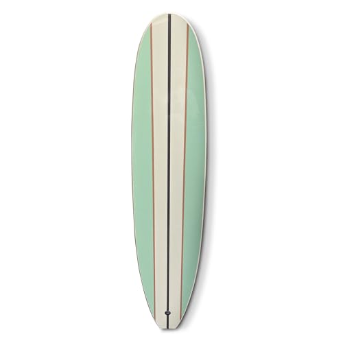 Surfboard Longboard Wall Decoration Décor - Hangs Vertical or Horizontal – Glossy Surface Like a Real Surfboard – Beach House, Coastal Living, Tropical Beach Theme – 66 inches Long Green