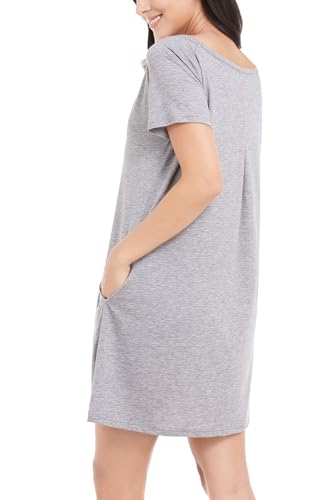 Image of Alaster Women's Casual Summer T Shirt Dress Loose Short Sleeve Tunic Dress with Pocket for Women