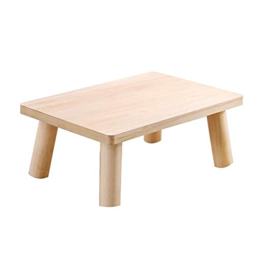 Liten bord Japansk balkong Lågbord Bärbar Dop Bedroom Frukost Bord Liten Trästol Mini Soffbord (Storlek: 50x35x20cm)