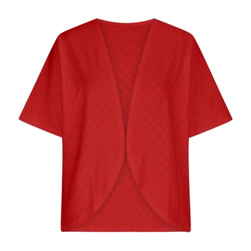 Summer Cardigans for Women Lightweight Kimono Cardigan Short Sleeve Eyelet Loose Fit Beach Wear Casual Cover Up Tops4