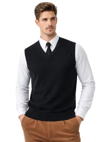 urban rock Men's Woolen V-Neck Sweater, Sleeveless, Soft and Lightweight, Comfortable Fit, for Formal, Office and Casual Winter Wear-picture-40