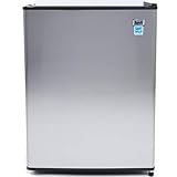 Avanti Mini Fridge Compact Refrigerator for Home Office or Dorm, Features Single Reversible Door Removable Shelves Automatic Defrost and Adjustable Temperature Control, 2.4-Cu.Ft, Stainless Steel