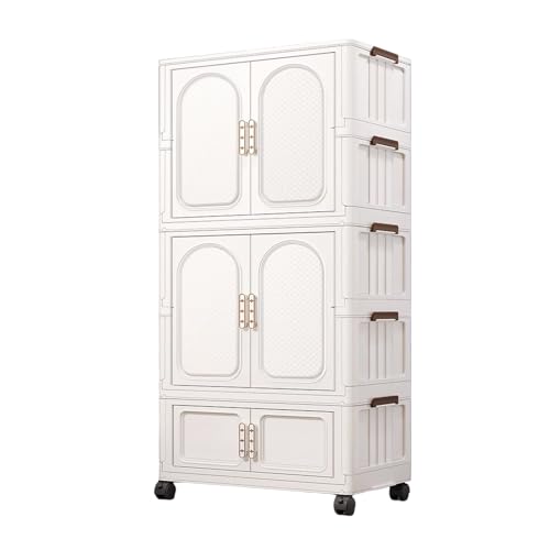 Armario portátil con puertas perchero resistente dormitorio guardarropa modular apartamentos 2
