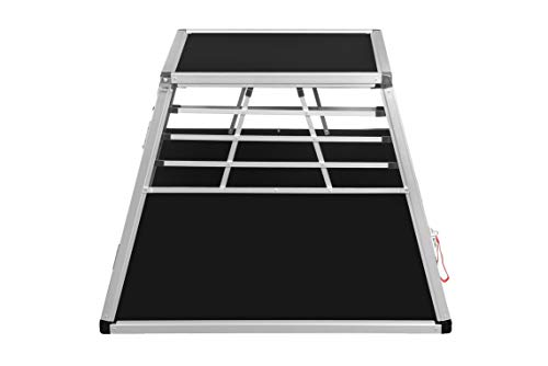 ALPUNA Transportbox N1 – Aluminium Hundebox 92×65×68,5 cm – Auto Hundebox mit Notausstieg, sicherer Hundetransport im Kofferraum