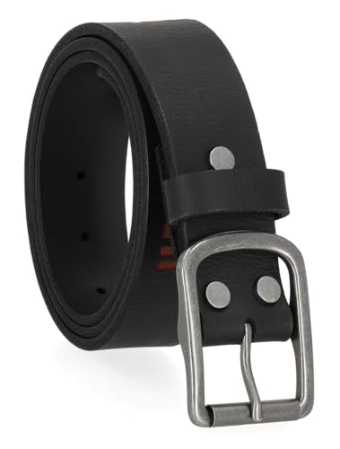 Harley-Davidson Men's Embossed H-D Genuine Leather Belt, Black/Orange2