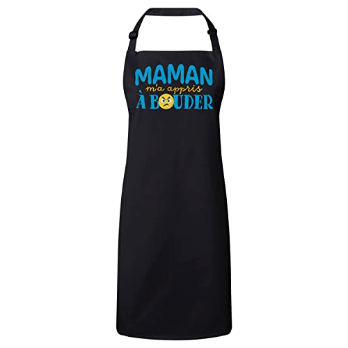 Tablier cuisine premium maman m'a appris blague humour