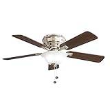 Hampton Bay Hawkins 44 in. LED Brushed Nickel Ceiling Fan with Light
