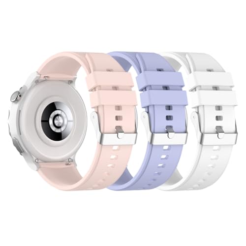 BexidoIera Correa de repuesto compatible con Huawei Watch GT 3 Pro 43 mm/GT 3 42 mm/GT 2 42 mm pulsera, [3 unidades] 20 mm silicona correa de reloj para Huawei Watch GT2/GT3 42 mm