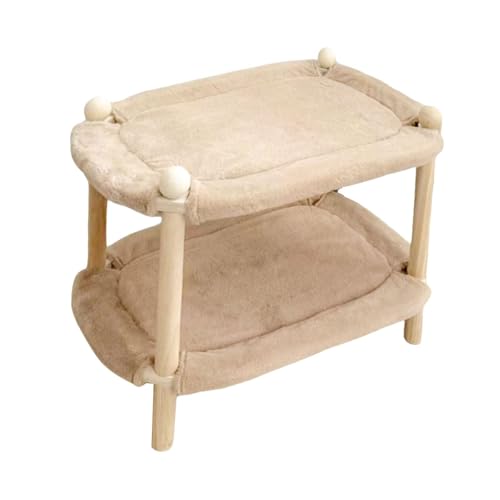 FashionCha Cama para Mascotas Doble Nivel con Estructura de Madera Sofá Lounge para Gatos Colchón Rascador Almohadilla Rascadora con Función Protectora de Mueble, Style C