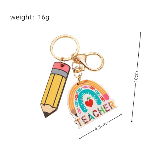 Wooden Rainbow Tassel Keychain Rainbow Inspirational Gifts Teacher Keyring for Teacher's Day Gift Back to School Keychain - Image 5