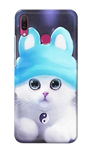 Image of Chinese Cutie Kitten Cat Big Eyes Lovely Girl Ears Hard Back Case Cover for Huawei Y6 (2019) / Huawei Y6 Prime (2019) Back Cover -(J5) VNS2221