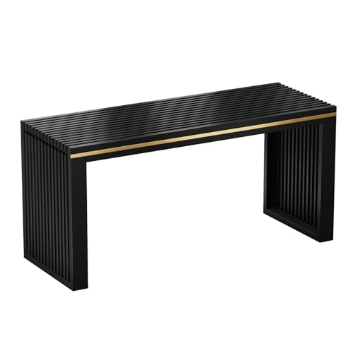 Image of APRTAT Bamboo Dining Bench 35-Inch Indoor Wood Shoe Rack Bench for Entryway