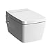 Produktbild Hänge WC Hängetoilette Spülrandlose Toilette aus Keramik ohne Spülrand Eckig Inklusive WC-Sitz Klobrille Abnehmbar Klodeckel mit Softclose Absenkautomatik Vitra Metropole Flush 56x36 cm