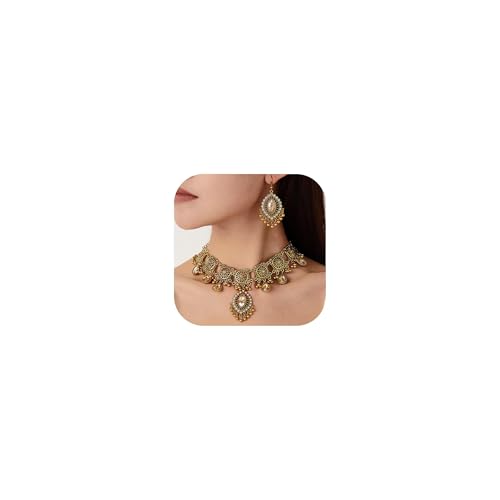 Zinx Jhumkas indische Ohrringe lange hängende traditionelle Schmuck Set für Frauen Hochzeitsparty Geschenk Zubehör
