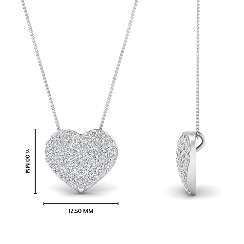 3/8 Carat Round Cut Lab Grown Diamond Cluster Classic Heart Pendant 925 Sterling Silver/10K Gold For Her With 18 Inch Chain (E-F-G, VS1-VS2, 0.40 c.t.w)2