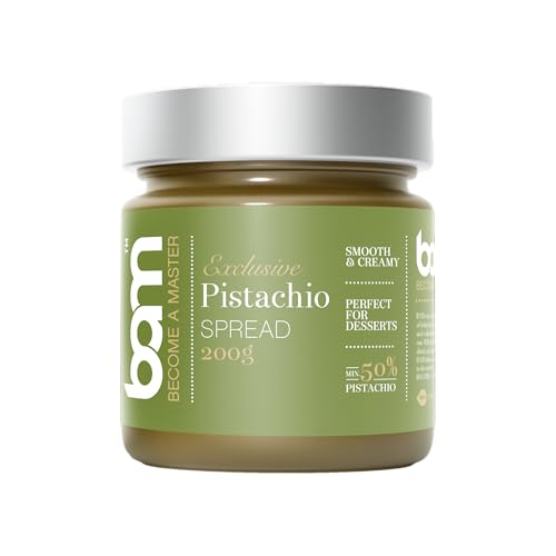 BAM Aufstriche, ohne Palmöl, Paste für Desserts, glatt und cremig, 200 Gramm (Pistazien)
