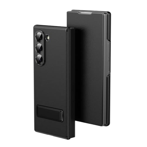 Image of TechTrendz for Samsung Galaxy Z Fold 8 Ultra Magnetic Flip Folding Case, Multi-Angle Bracket, Full Body Hinge Protective Slim Cover, Luxury Business Leather Cover for Fold 8 Ultra Back Cover (Black)