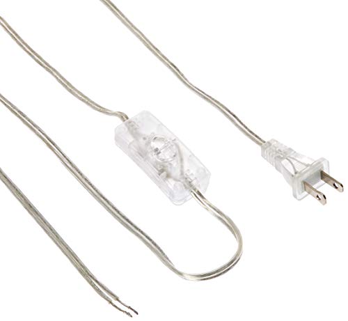 Royal Designs, Inc CO-1001O-SL-8-2 Royal Designs Lamp Cord Molded Plug with On/Off Switch, Stripped Ends Ready for Wiring, 8 ft long, Silver, SPT-1 UL Listed, Set of 2, 2