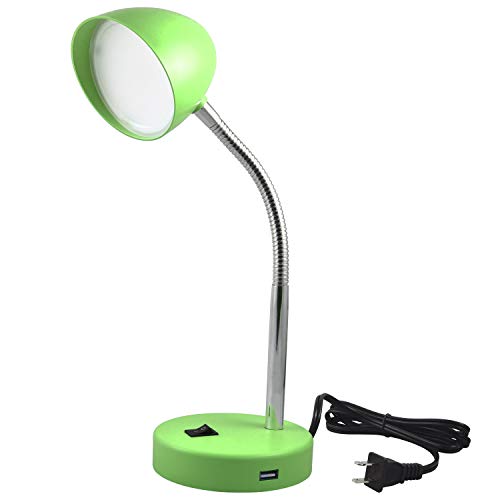 Lampe de bureau LED avec port USB MaxLite moderne et col réglable pour table de lecture