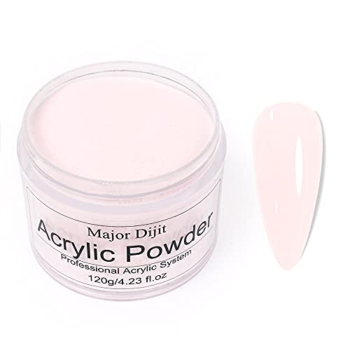 Major Dijit 4.23oz Acrylic Powder Long-Lasting Professional Crystal Polymer Nail Powder Acrylic Nail System Extension French Manicure,No Lamp Needed (Nude)
