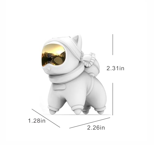 Mini Estatua Gato Espacial Blanco 2.26x1.28x2.31 in miniatura 3