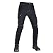 Men Motorcycle Riding Protective Pants Biker Motocross Jeans Stretch Trousers with 4 X CE Armor Knee Hip Pads XXL Black