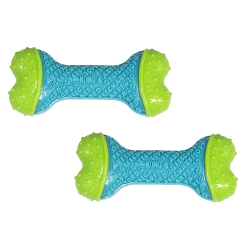 KONG CoreStrength Bone - Dog Dental Chew Toy - Durable, Multi-Layered Dog Toy with Textured Body for Teeth Cleaning - 2 Pack (Small/Medium)