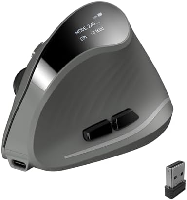 AOC 2.4GHz Wireless Ergonomic Vertical Mouse, Bluetooth, Recharge...