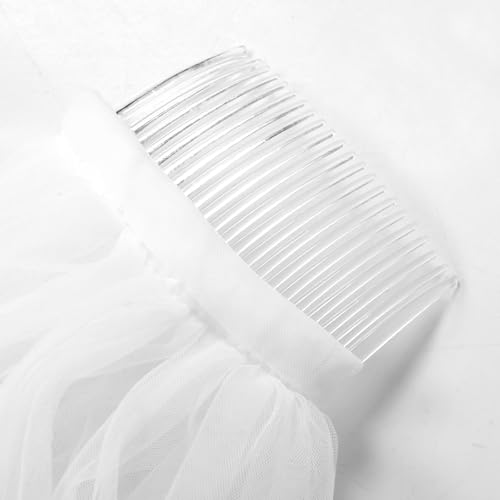 Velo de tul doble fácil de sujetar para un look voluminoso elegante 3